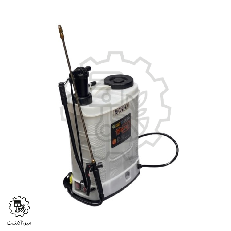سمپاش شارژی دستی FST با ظرفیت ۲۰ لیتر، مجهز به دو موتور پمپ پرقدرت و نازل قابل تنظیم برای پاشش یکنواخت