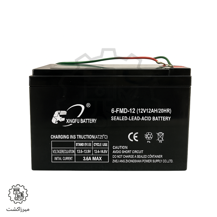 باطری ۱۲ ولت ۱۲ آمپر ساعت سمپاش دو موتوره ۲۰ لیتری FST