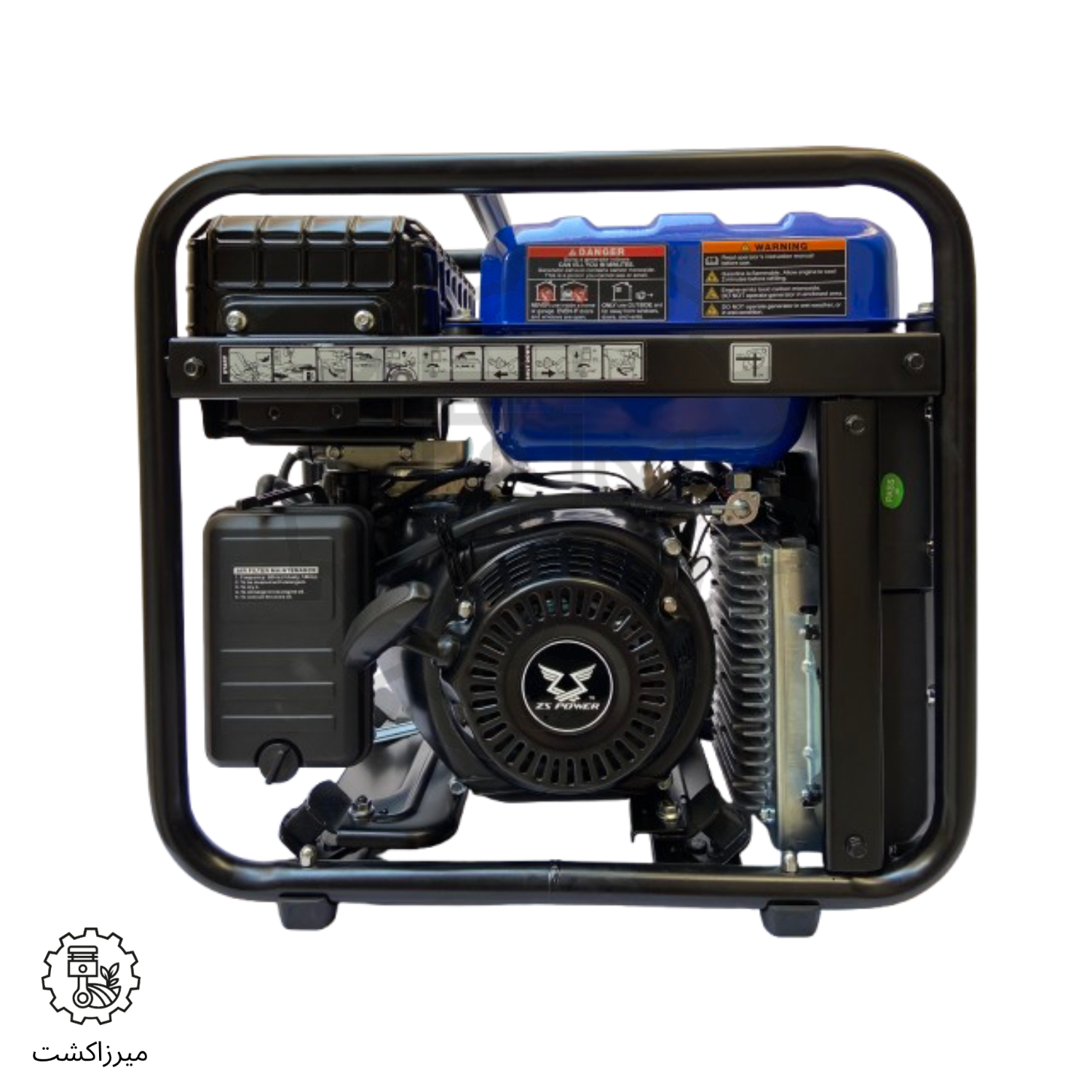 موتور برق زونگشن 3.8 کیلووات اینورتردار نمای بغل هندل