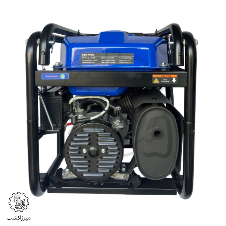 موتور برق زونگشن 3/3 کیلووات بنزینی استارتی مدل KB3700E نمای پشت