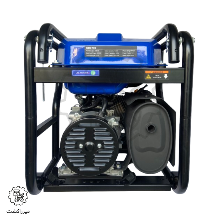 موتور برق زونگشن 3/3 کیلووات بنزینی سیمپیچی مسی مدل KB3700 نمای پشت