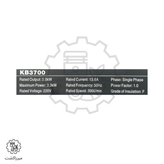 لیبل موتور برق زونگشن 3/3 کیلووات بنزینی سیمپیچی مسی مدل KB3700