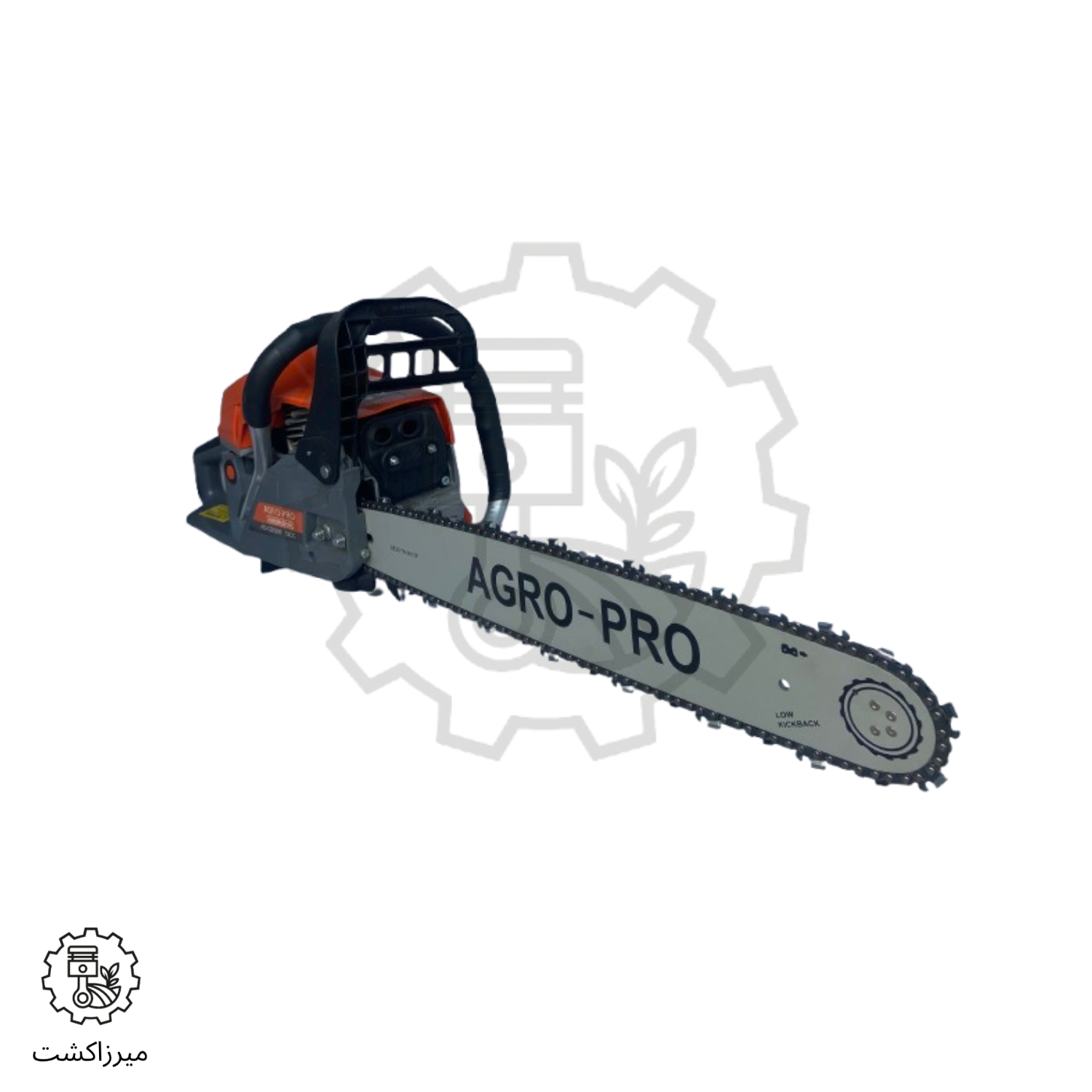 نمای 3/4 اره موتوری Agro Machine AG-CS5200 همراه با ساطور مقاوم 50 سانتی‌متری