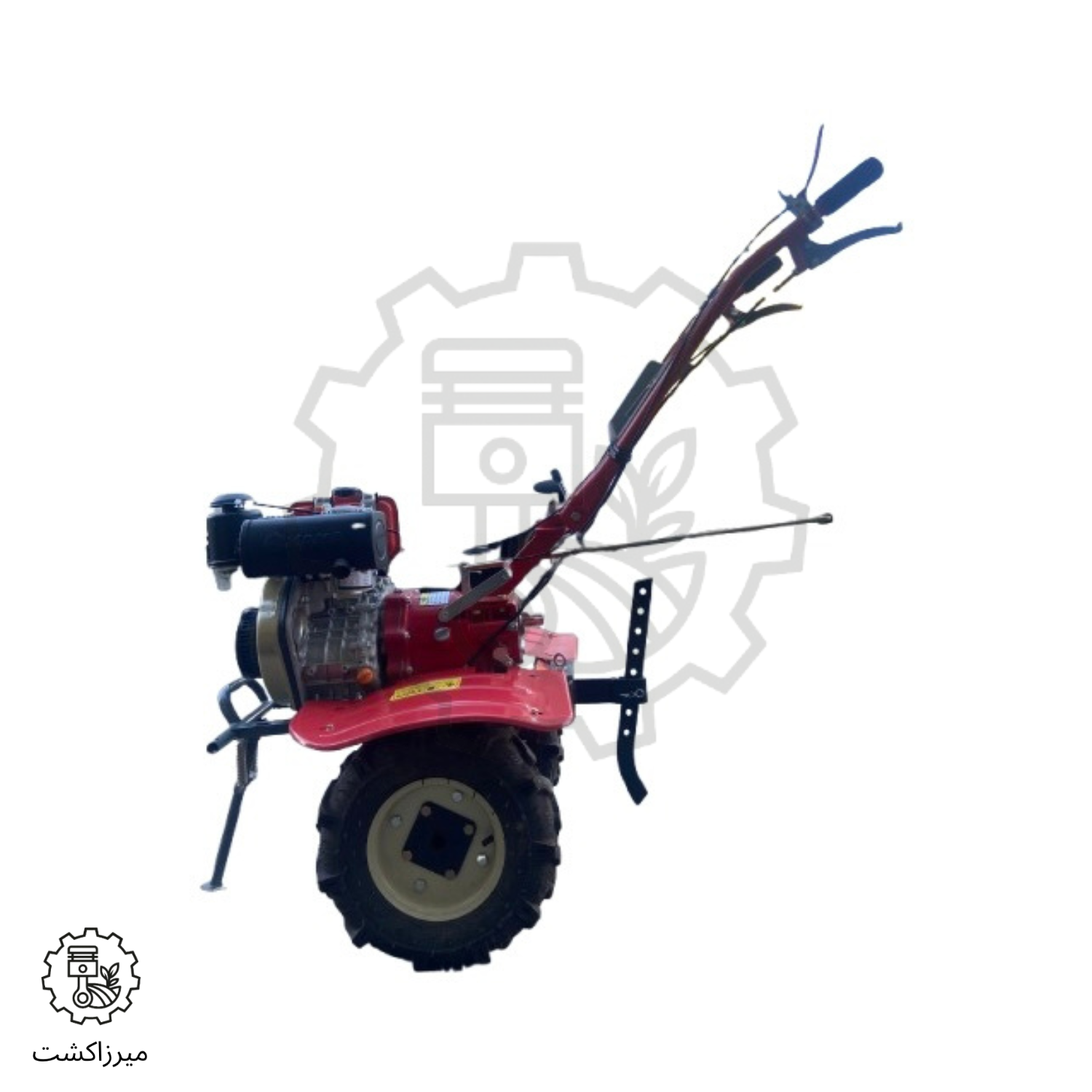 نمای جانبی کولتیواتور دیزلی KAMA 5HP برای شخم‌زنی زمین