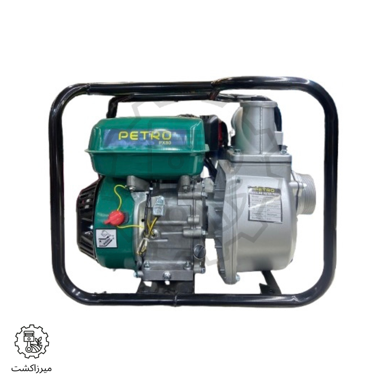 موتورپمپ ۳ اینچ پترو PX80 نمای جانبی موتور و شاسی تقویتشده