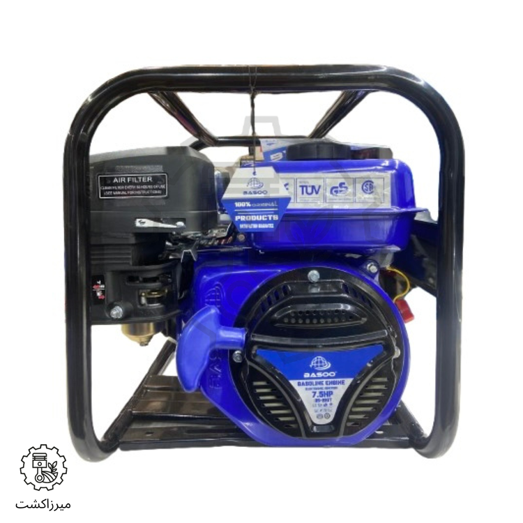 موتور پمپ آب بنزینی باسو BS-80X نمای جلو خروجی ۳ اینچ